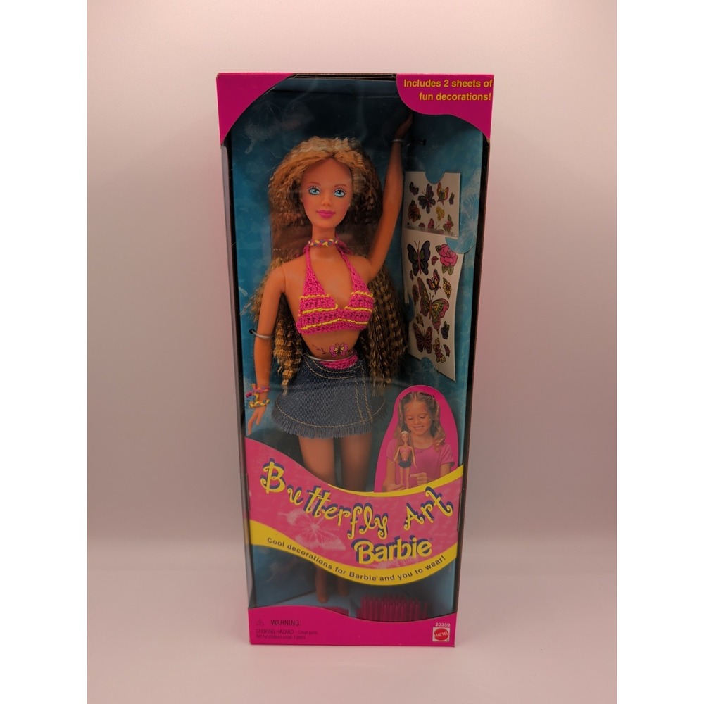 Vintage 1998 Barbie Butterfly Art Barbie Tattoo Mattel 20359 NIB Sealed 90s